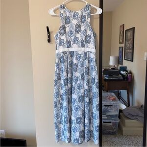 Francesca's Floral Blue and White Sleeveless Dress XS NEW